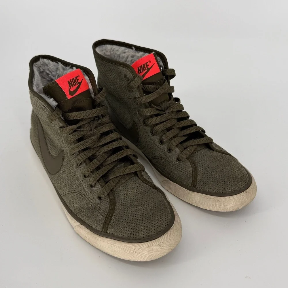 Nike Blazer Mid Premium Vintage Cargo Khaki Fur Lined 807163-336 Mens 9.5